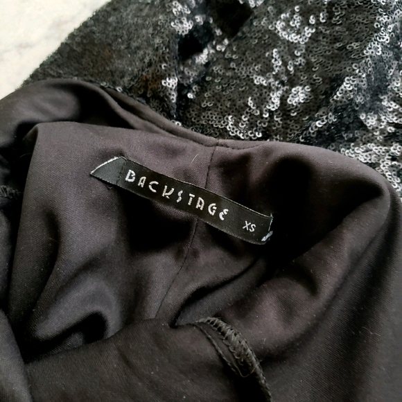 Backstage Matte Black Sequin Mini Dress Size XS - Picture 8 of 10